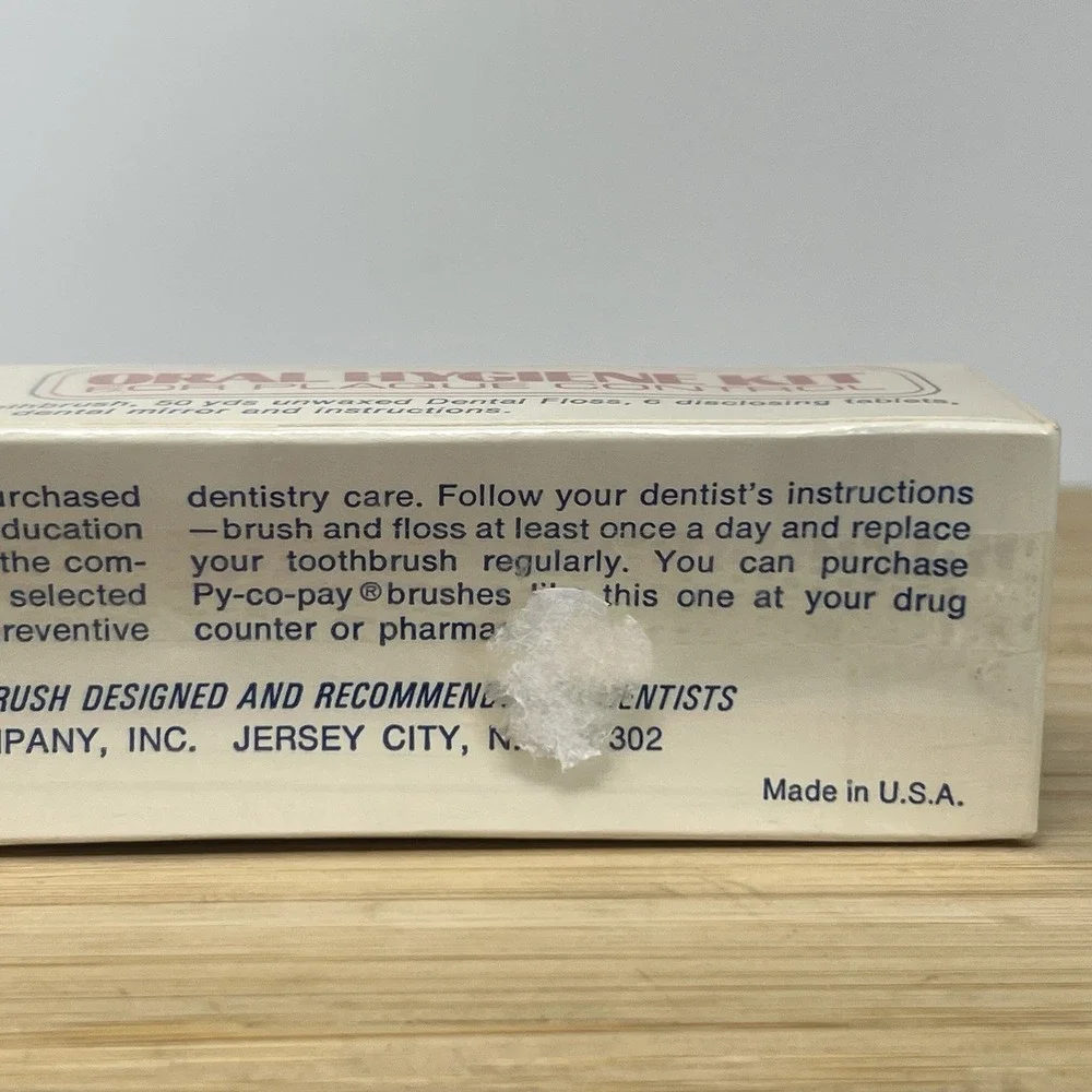 Vintage Py co Pay Nylon Softex Toothbrush‎ Dental Floss Dental Mirror Plaque